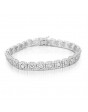 Square Box Design Diamond Bracelet in 9ct White Gold with Princess Cut Diamonds